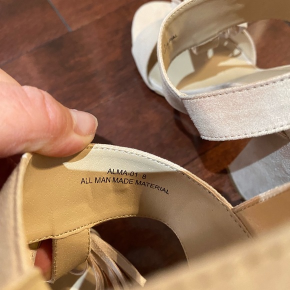 Brand new, never worn, beige block heel open toe shoes, size 8 - Picture 5 of 8